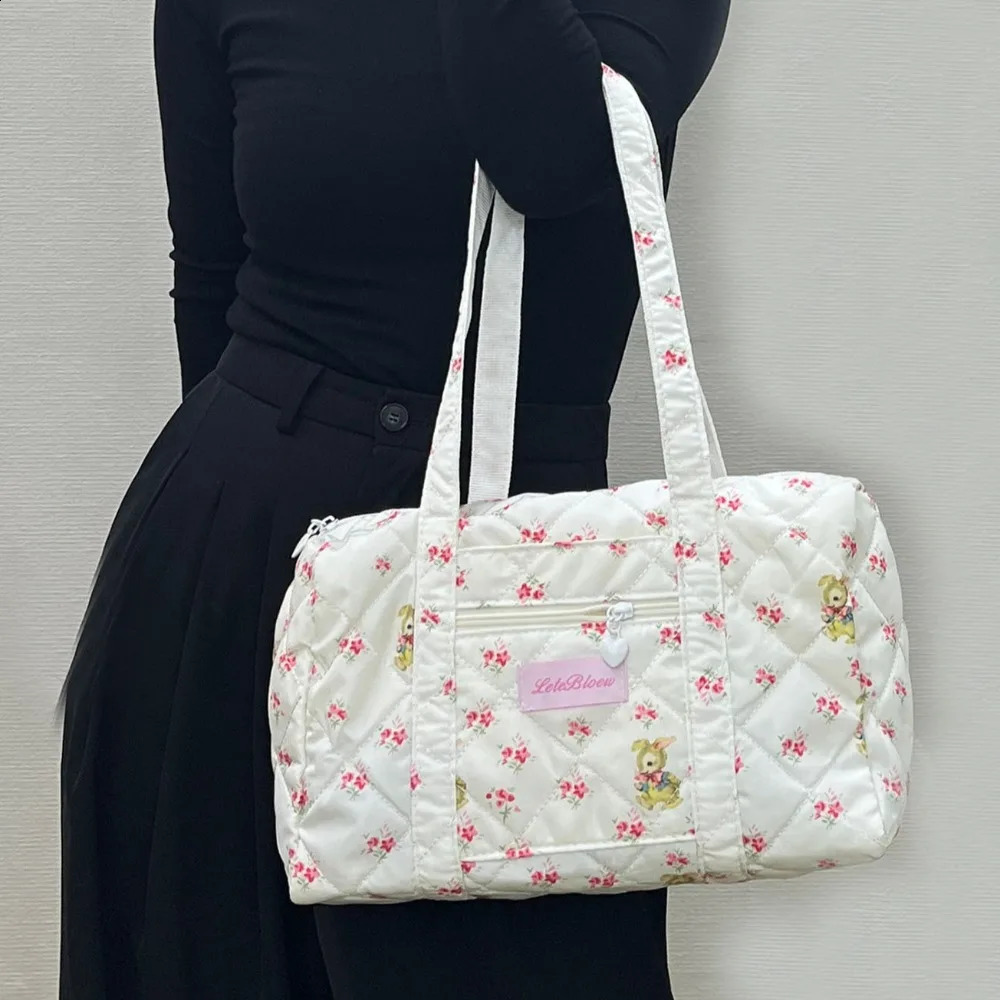 Korean Style Stroller Organizer Bags Flower Large Capacity Floral Mummy Bag Lightweight Tote Baby Diaper Organizer Female 250319