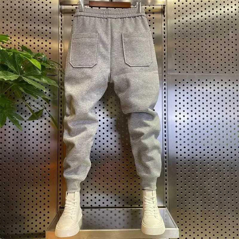 Autumn Mens Cotton Sport Pants High Street Joggers R Embroidery Trousers 9-Minute Sweatpants Fashionable Mens Clothing 2024 X250319