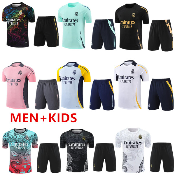 2024/2025 Soccer Tracksuits Sets Reals madrids TRACKSUIT set 23/24 BENZEMA men football kit chandal futbol survetement madrides TRAINING suit soccer jersey