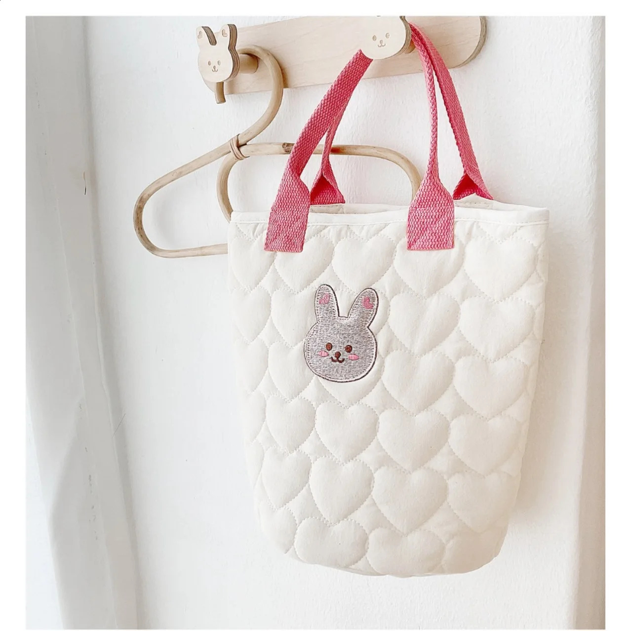 Bear Hanging Mommy Bag Quilted Stroller Bag Korean Style Portable Diaper Nappy Bag for Mom Maternity HandbagBaby Item Organizer 250319