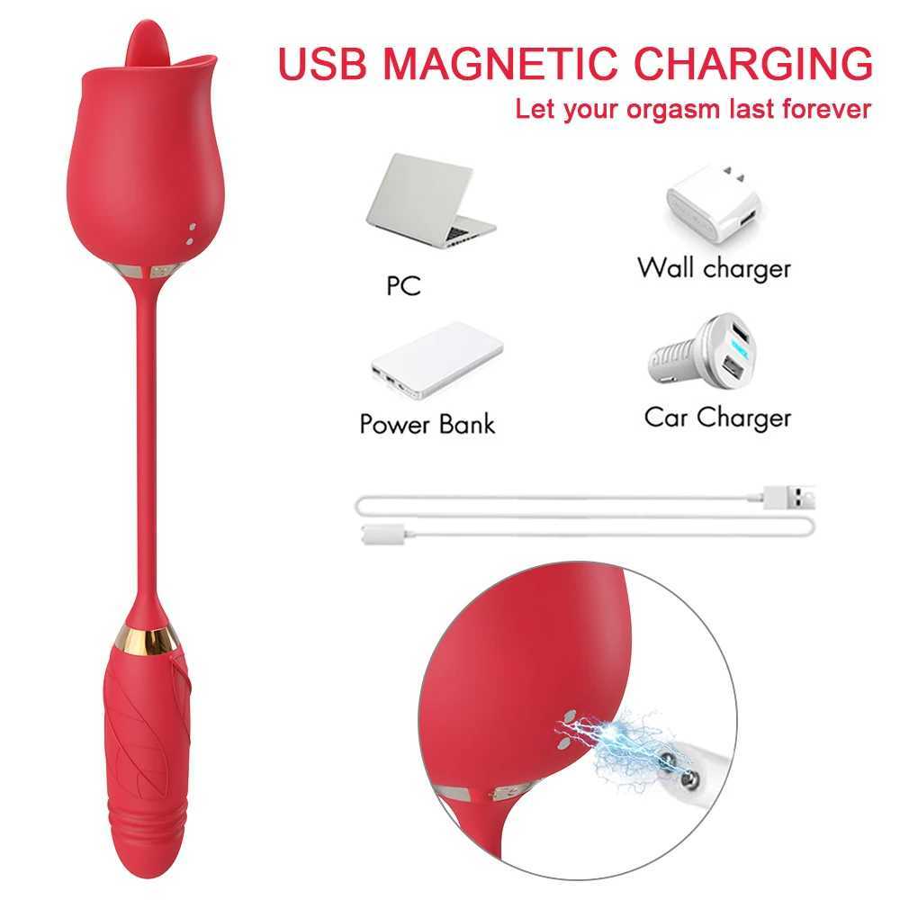 2-in-1 tongue licking vibrator for female labia massager stimulator with stimulating vaginal vibrator sex toy female masturbator W250319