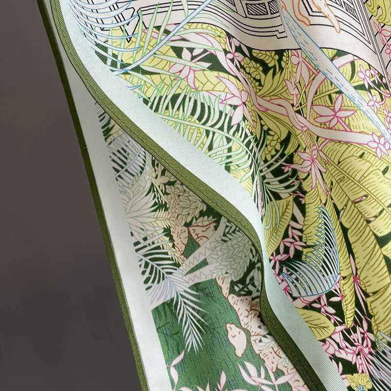TOP Spring Summer New Twill Silk Diamond Scarves Wens Floral Urban Printing Imitation Silk Neck Scarf Party Ladies Scarfs X250319
