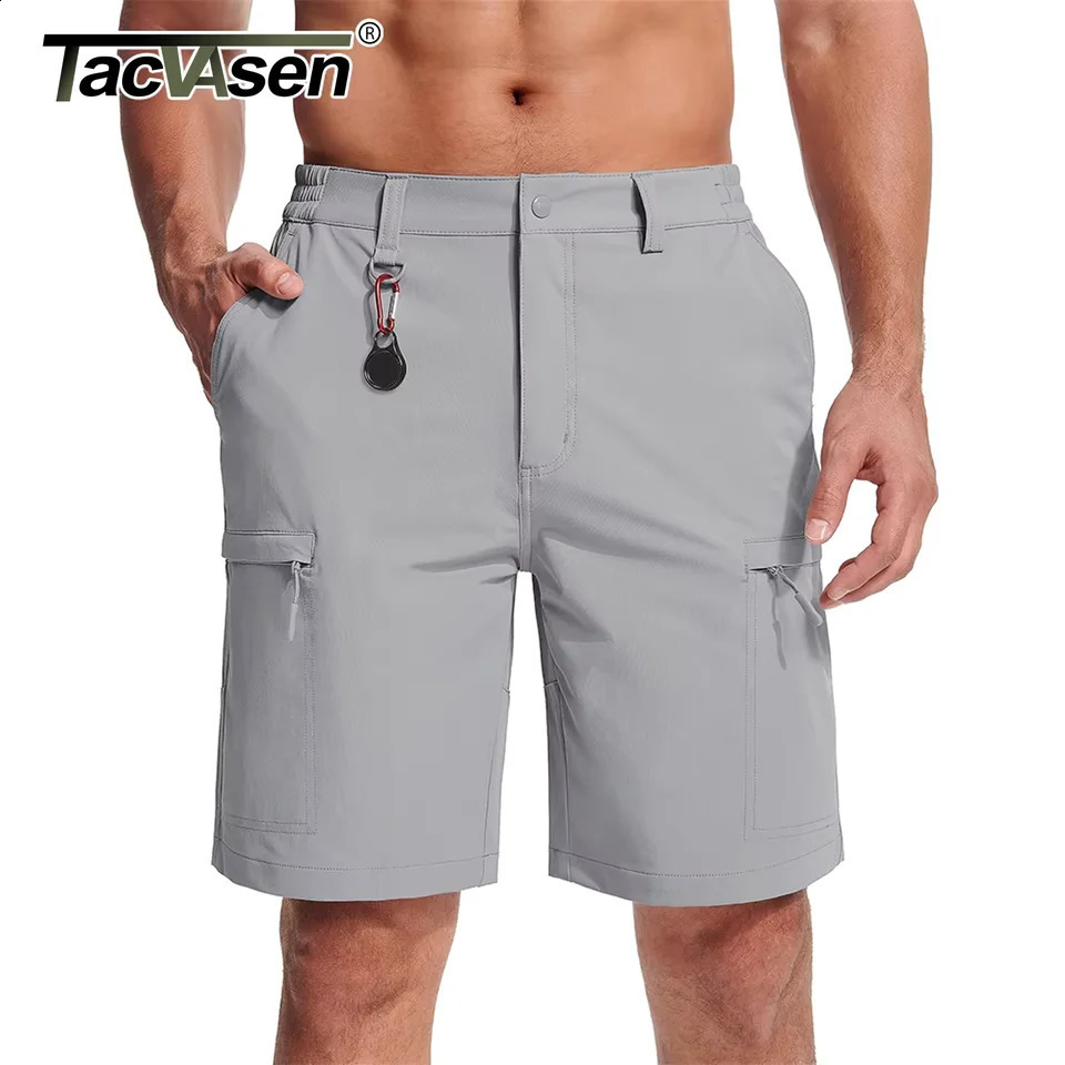 TACVASEN Summer Moisture Wicking Casual Shorts Mens Cargo Work Shorts Running Jogging Sports Bottoms Nylon Rip-Stop Short Pants250312