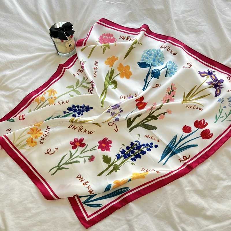 70cm silk satin scarf Fem square strap small shawl neck scarf X250319