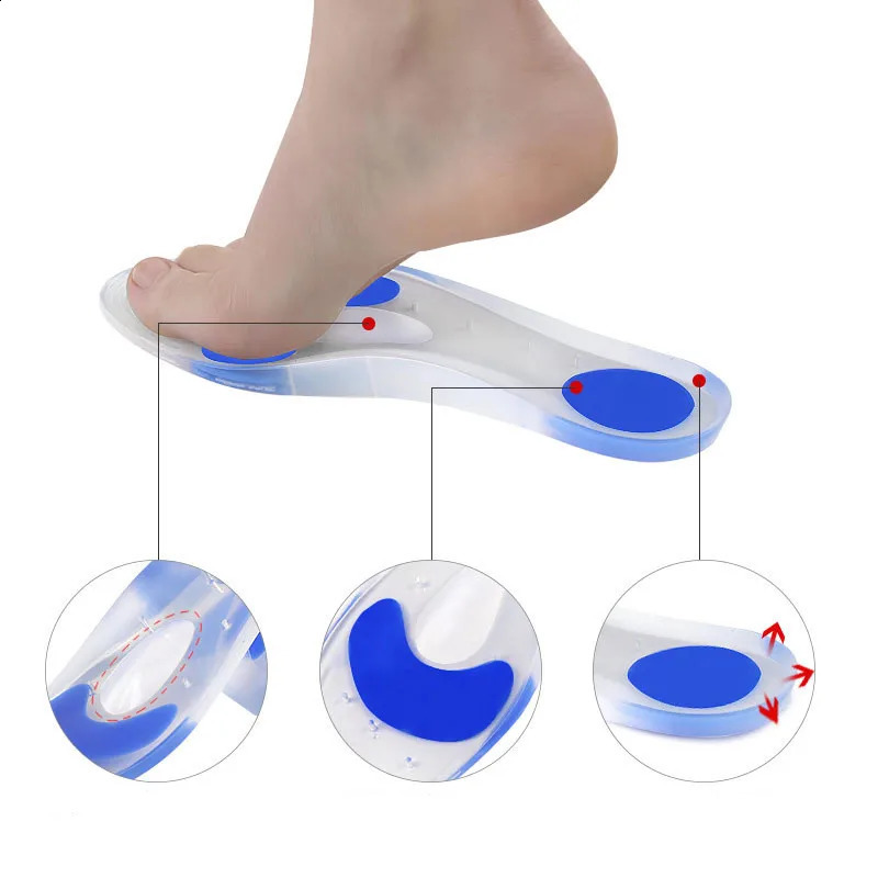 Silicone Orthopedic Insoles Flat Foot Correction Arch Support Sports Massage Insole Heel Pain Foot Pad Men Women Shoe Insole 250319
