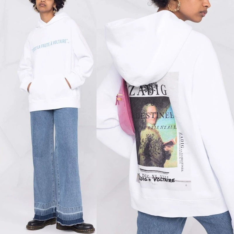 Designer Women Hoodie Sweatshirt ZV Fashion Classic Hot Letter Hand Embroidery Cotton Pullover Crew Neck Casual Versatile Hoodies Trend Tops