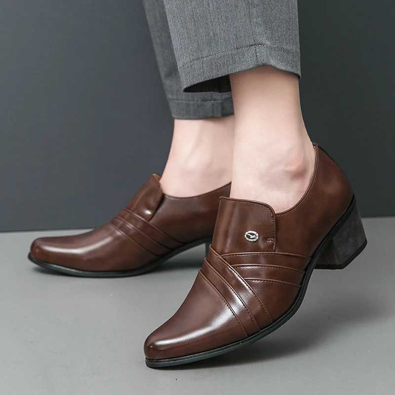 New Business Formal Oxford Shoes Mens Casual Wedding Office Party High Heels Classic Mens Shoes PU Leather Dress ShoesXJ250319