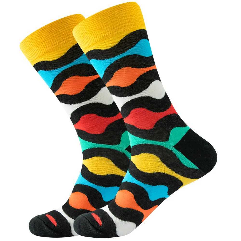 2021 Socks Mens Latest Design Middle tube Socks Autumn Socks Quality Business Geometric Lattice Colorful Mens Cotton Socks X250319