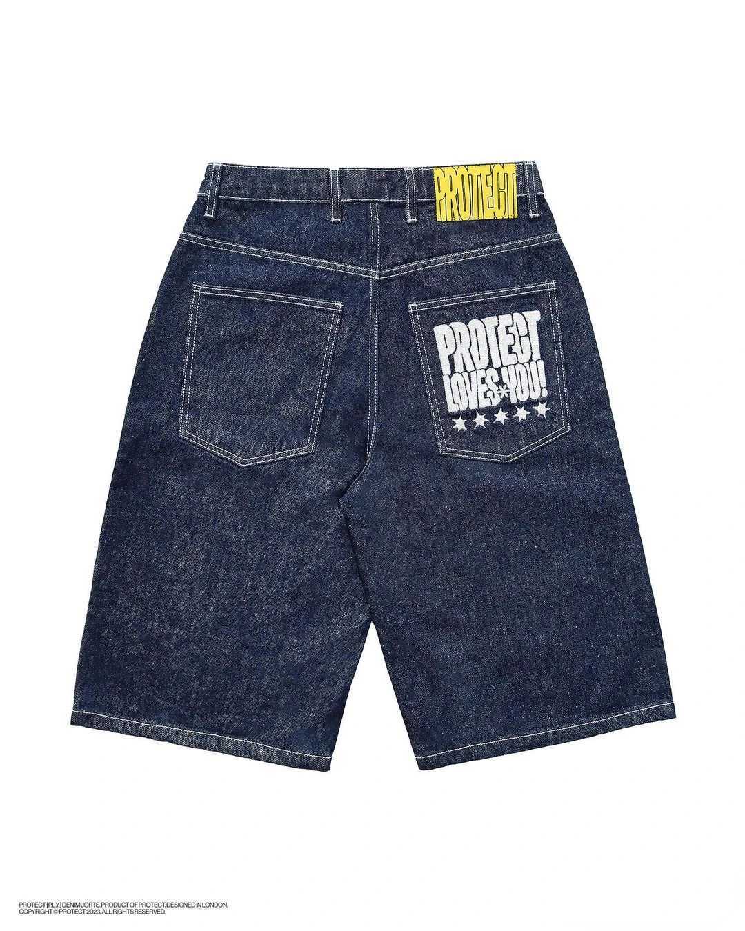 Y2k Shorts Harajuku Hip Hop Denim Embroidery Graphics Baggy Gym Shorts Men Women 2023 Summer New Gothic Men Basketball Shorts W250319