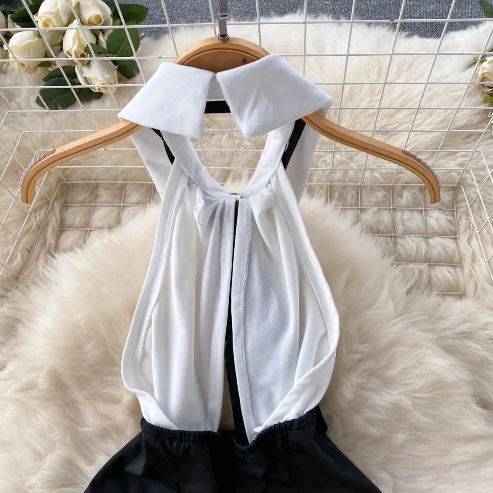 Erotic Womens Pajamas Office Role Playing Sexy Uniform Strapless Dress Ultra Thin Slit Back Short Skirt 250319