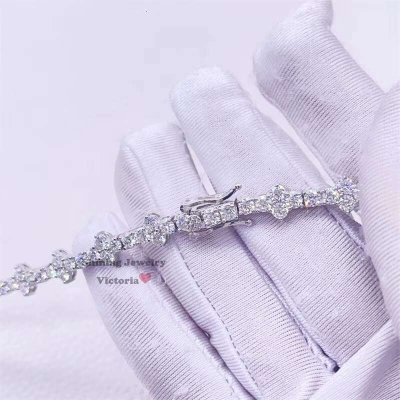 New Arrival Sterg Sier Iced Out White Gold Pass Dia Tester Rapper Jewelry 3Mm Moissanite Cross Tennis Chain