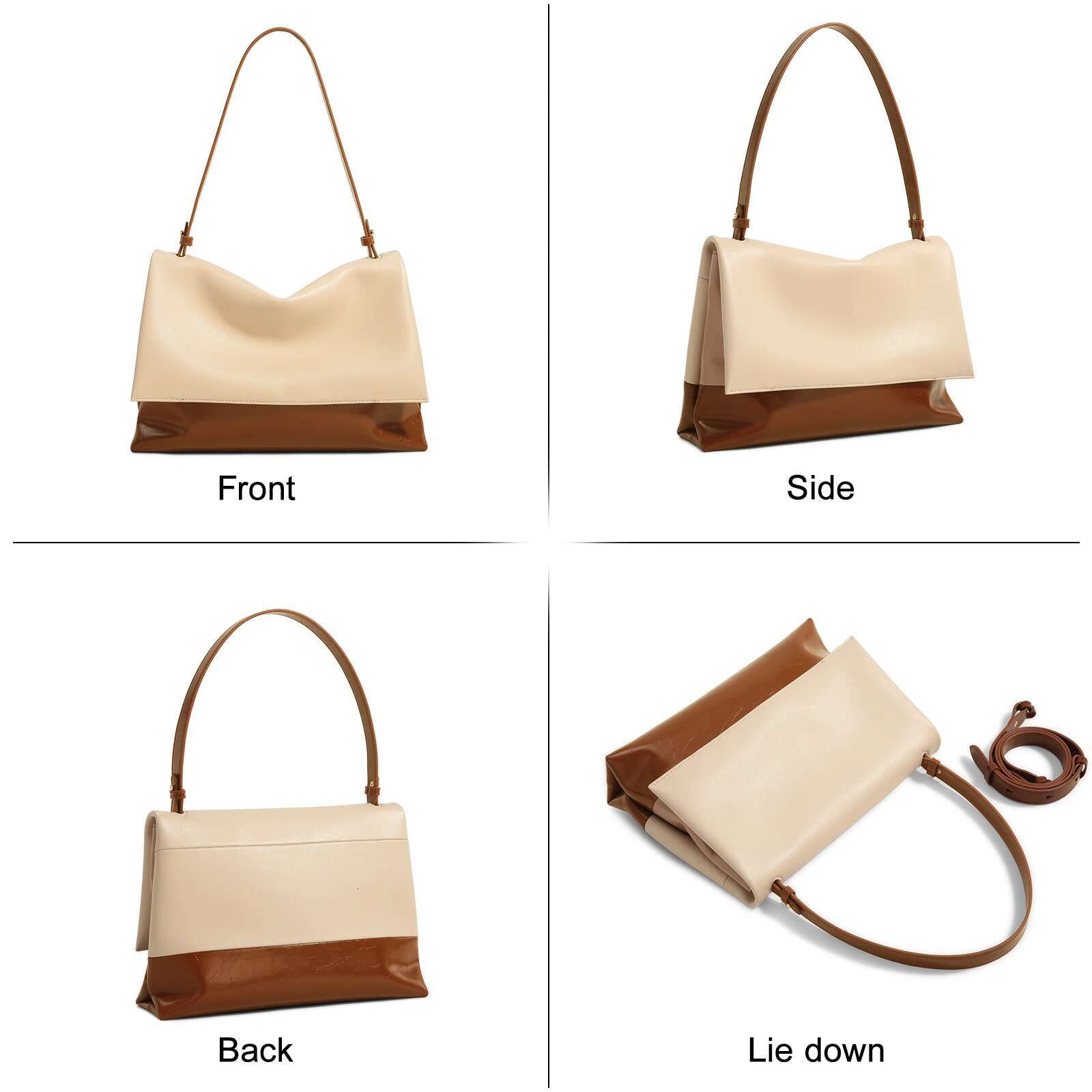 ITAMOOD Color Collision Large Capacity Messenger Fashion Tote Bag, Texture Ladies Hand Shoulder Bag