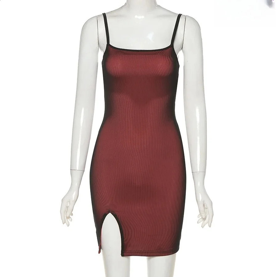 Girls Bodycon Vintage Trend Lady Streetwear Sexy Club Womens Strappy Dress Chic Black Punk Retro Female Short 250319