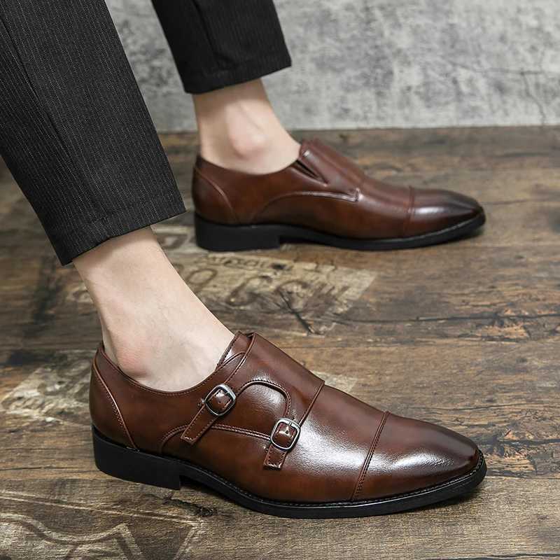 Classic brand Versatile mens leather casual shoes Office business shoes Pointed Low Heel mens formal shoes Large size 38-48XJ250319