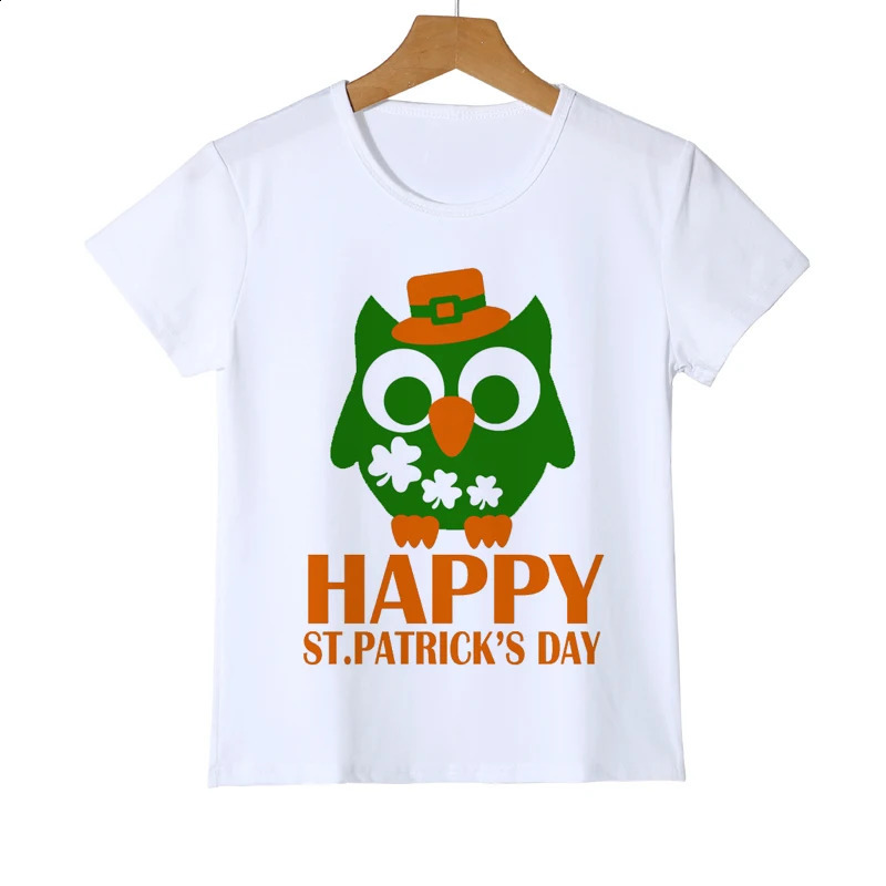 Fashion Kids Short Sleeve Owl Print T-shirt Summer Boys Casual Tops Girl Cool Hipster Tee Cute Animal n T shirt 250319