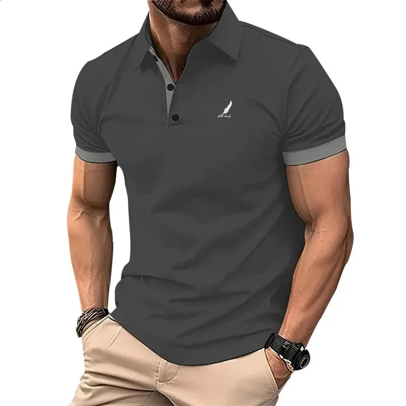 Mens Polo Shirt Summer Casual Short Sleeve Buttons Tops Street Sports Style Clothing Oversized Pullover Street Golf Wear 250319