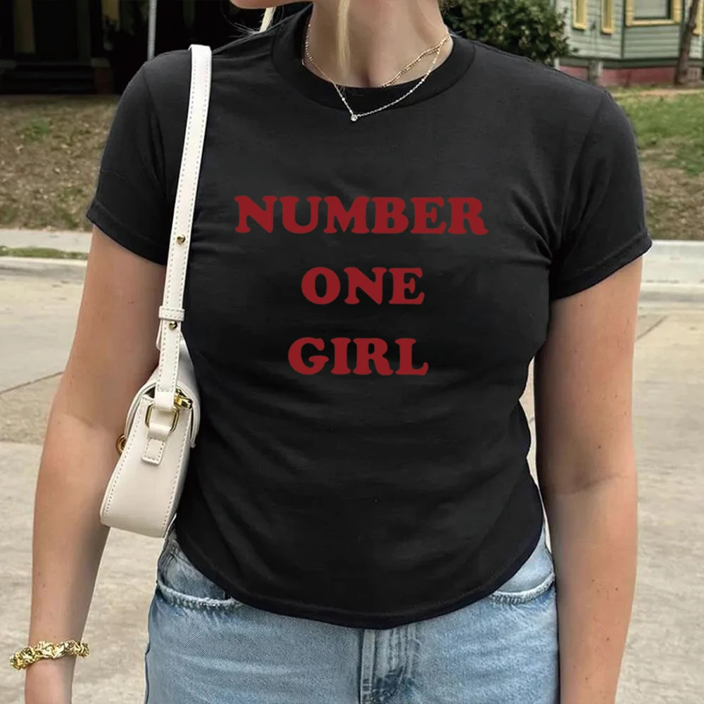 First Girl Baby Tshirt Aesthetic Music Retro Graphic Shirt Y2k Crop Top Harajuku Kpop Womens Slim Suitable 250319