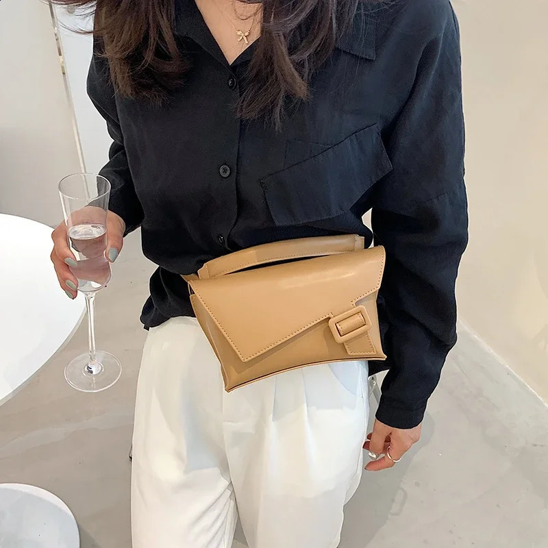 Womens Belt Bag Fashion Trend Shoulder Cross Body Bag Leather Fanny Bag Waist Bag Womens Square Handbag Waist Bag 250317