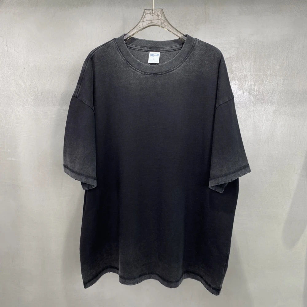 Vintage High Street Distressed T-shirt For Men Y2k Oversized Short Sleeve Tee Goth Women T Shirts Hip Hop Streetwear Cotton Tops 250319