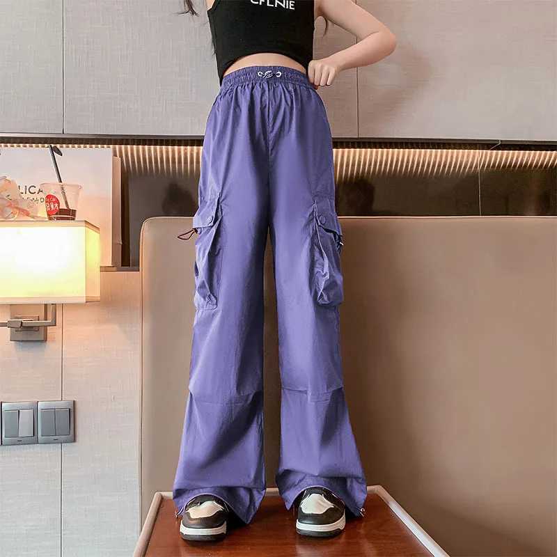 New girls solid color childrens pants casual style childrens clothing 6 8 10 12 14 years oldT250318