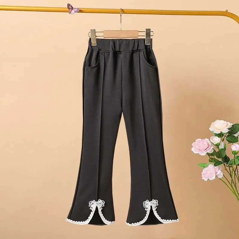 2024 New Fashion Childrens Stretch Flared Pants Trouser for Teenager Girls Clothes 2 4 6 8 10 YearsT250318