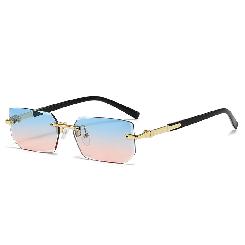 2025s New rimless fashion sunglasses Europe and the United States fashionable cut edge sunglasses personality jelly shades Rimless sunglasses fashion