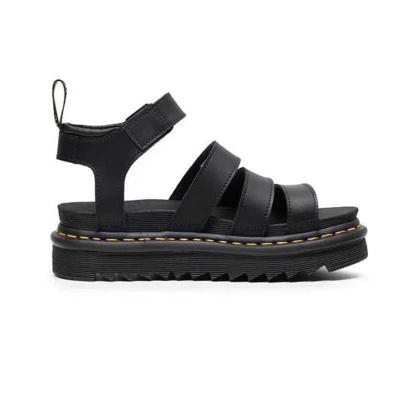 New Arrival Summer 2025 Classic Leather Sandals Ladies Roman Buckle Open Toe Beach Shoes Thick Bottom Leather Fish Mouth Trifle Sandals 43 T250318