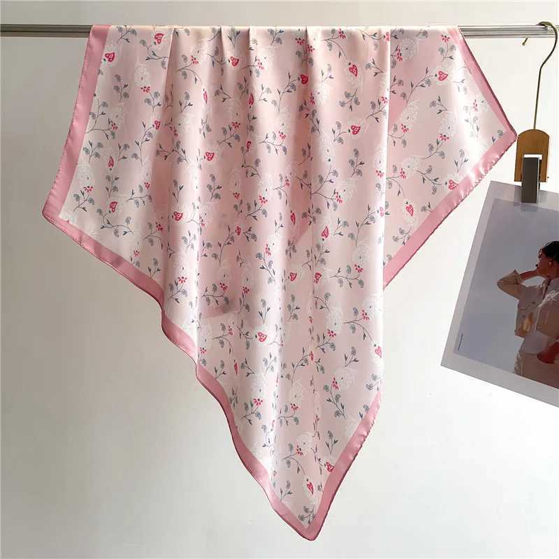 Luxury brand floral printed square scarf Wens imitation silk scarf casual edition decorative small neck scarf 70CMx70CM X250319