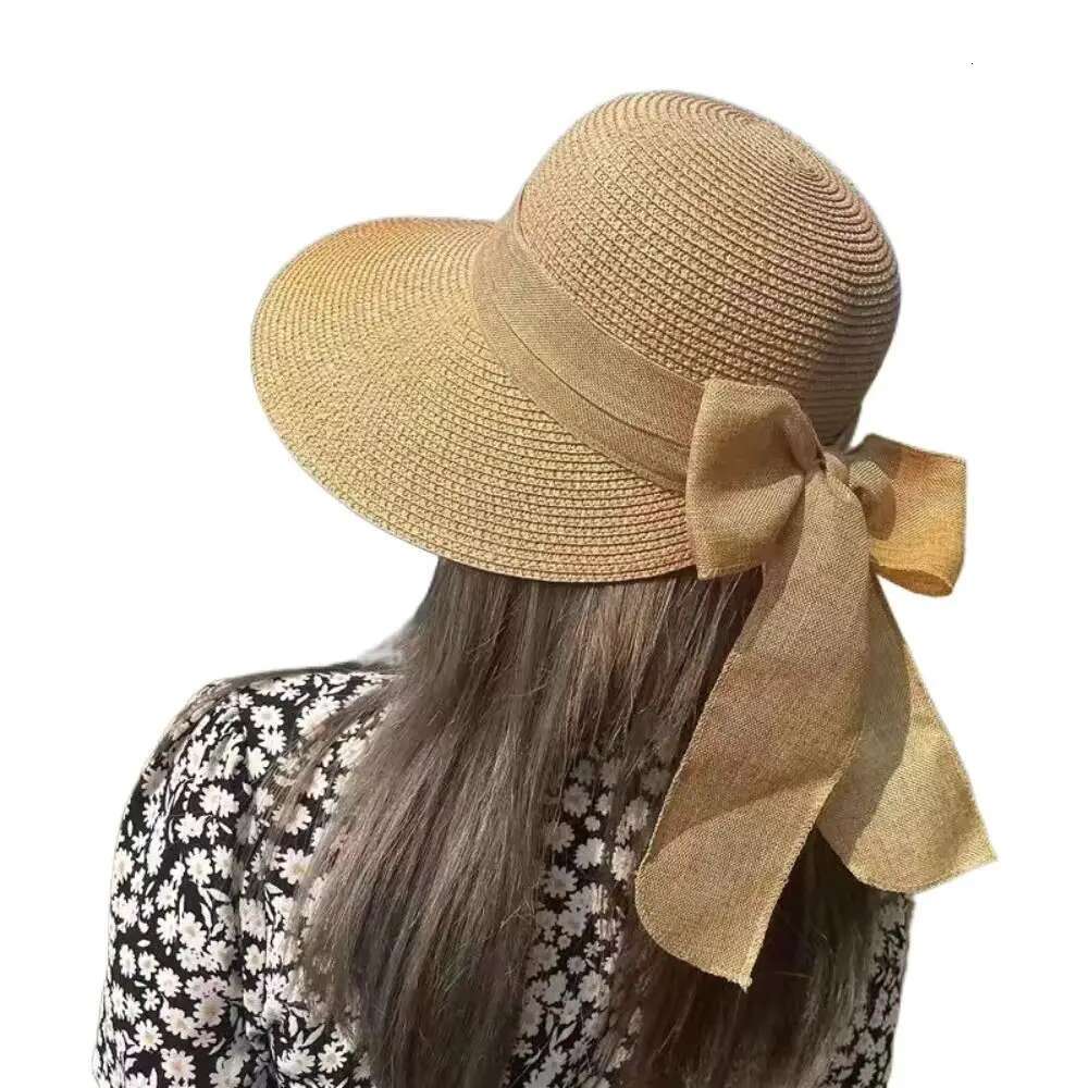 Bowknot Sun Summer Breathable Wide Brim Beach Cap UV Protection Casual Straw Hat For Women