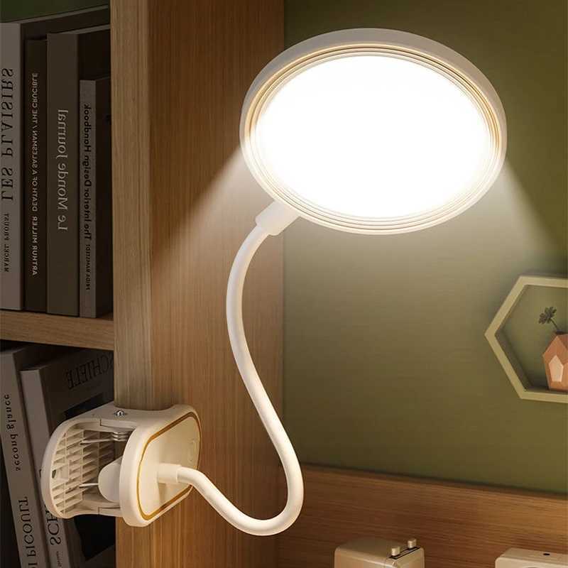 LED Desk Lamp with Clamp USB Charging Touch 3 Dimming Modes Desktop Eye Protection Reading Study Office Bedroom Bedside Lamp M251120