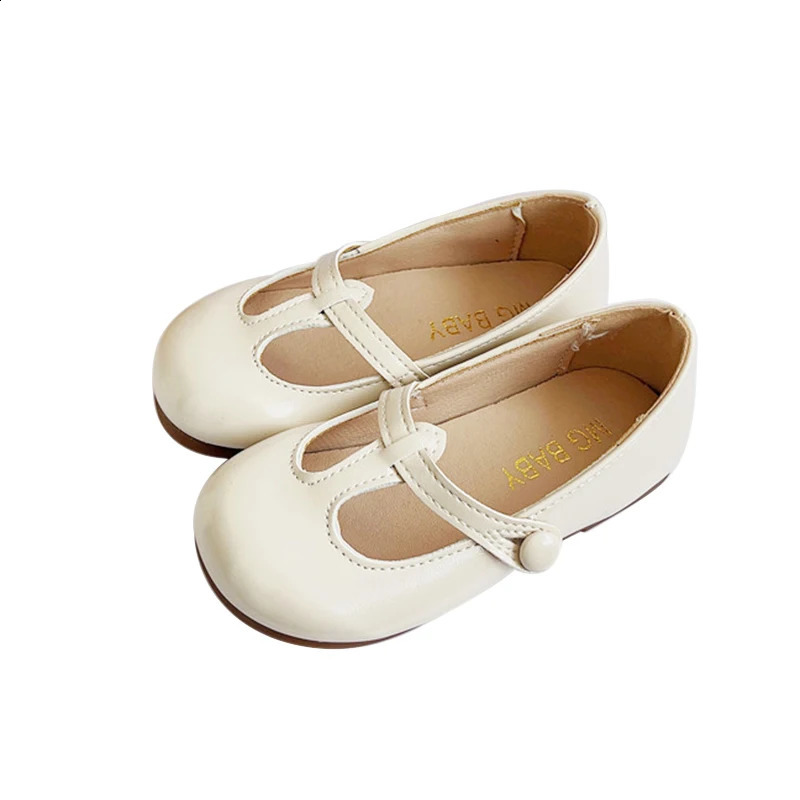 Girls Soft Bottom Glossy Flat Small Leather Shoes Childrens British Style Female Baby Princess 250319