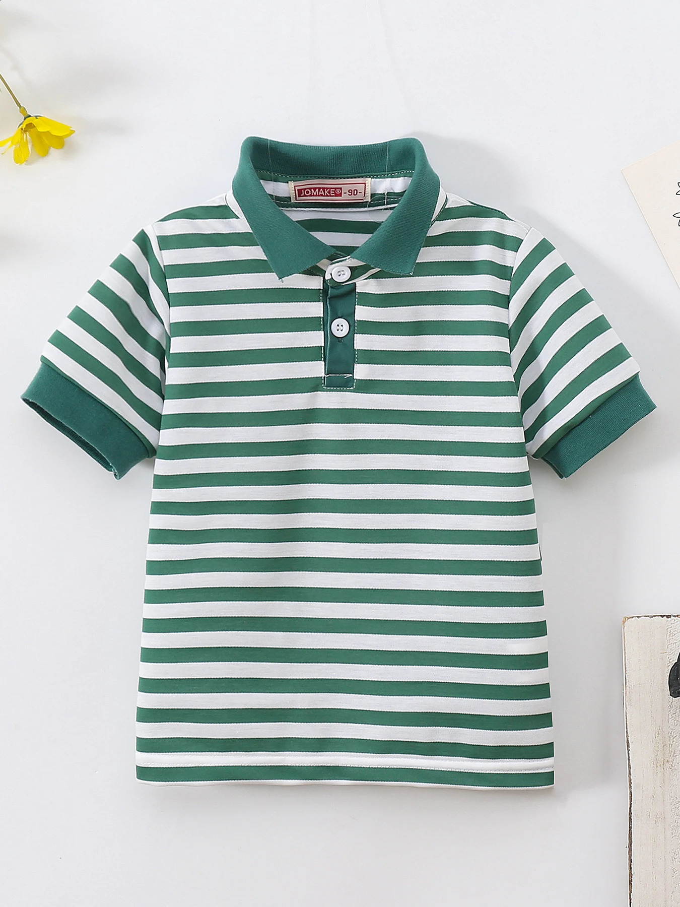 Boys Fashion Striped Short Sleeve Shirt for Spring and Autumn 250319