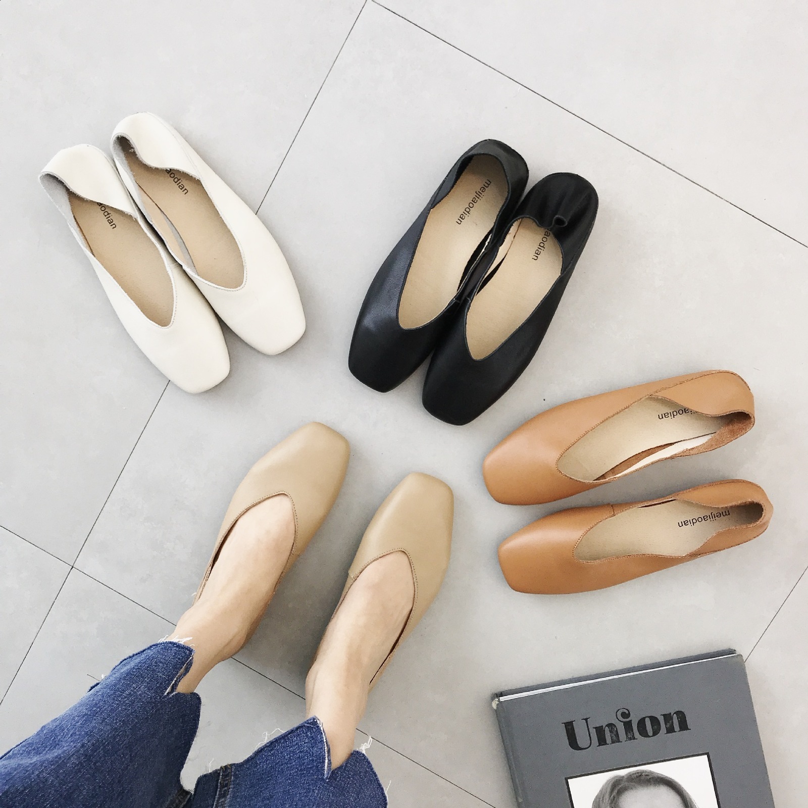 Retro soft genuine leather womens flat shoes single shoes womens casual round toe boat shoes womens mocha casino 240906