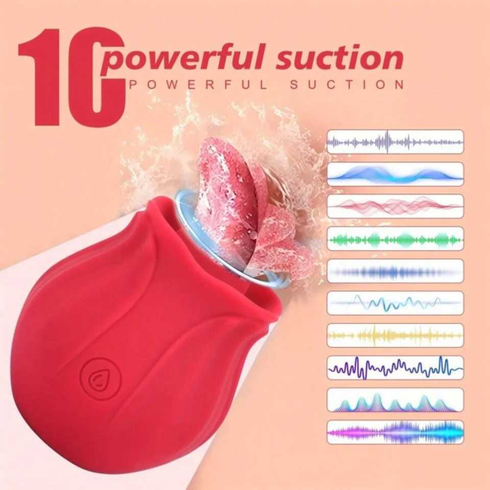 Sucking rose vibrator female vaginal massager sucking cup oral sex licking clitoris strong stimulation female sex toy W250319