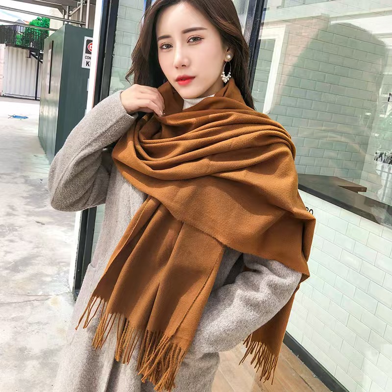 K963 24 autumn and winter solid color imitation cashmere scarf women's versatile super soft shawl cashmere neck scarf cross-border manufacturers 