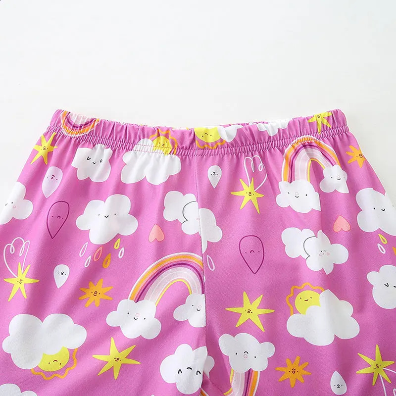2025 Summer Kids Girls 2PCS Clothes Set Cartoon Printed Short Sleeve Tops Cotton Thin Shorts Suit Toddler Girls Outfits 250319