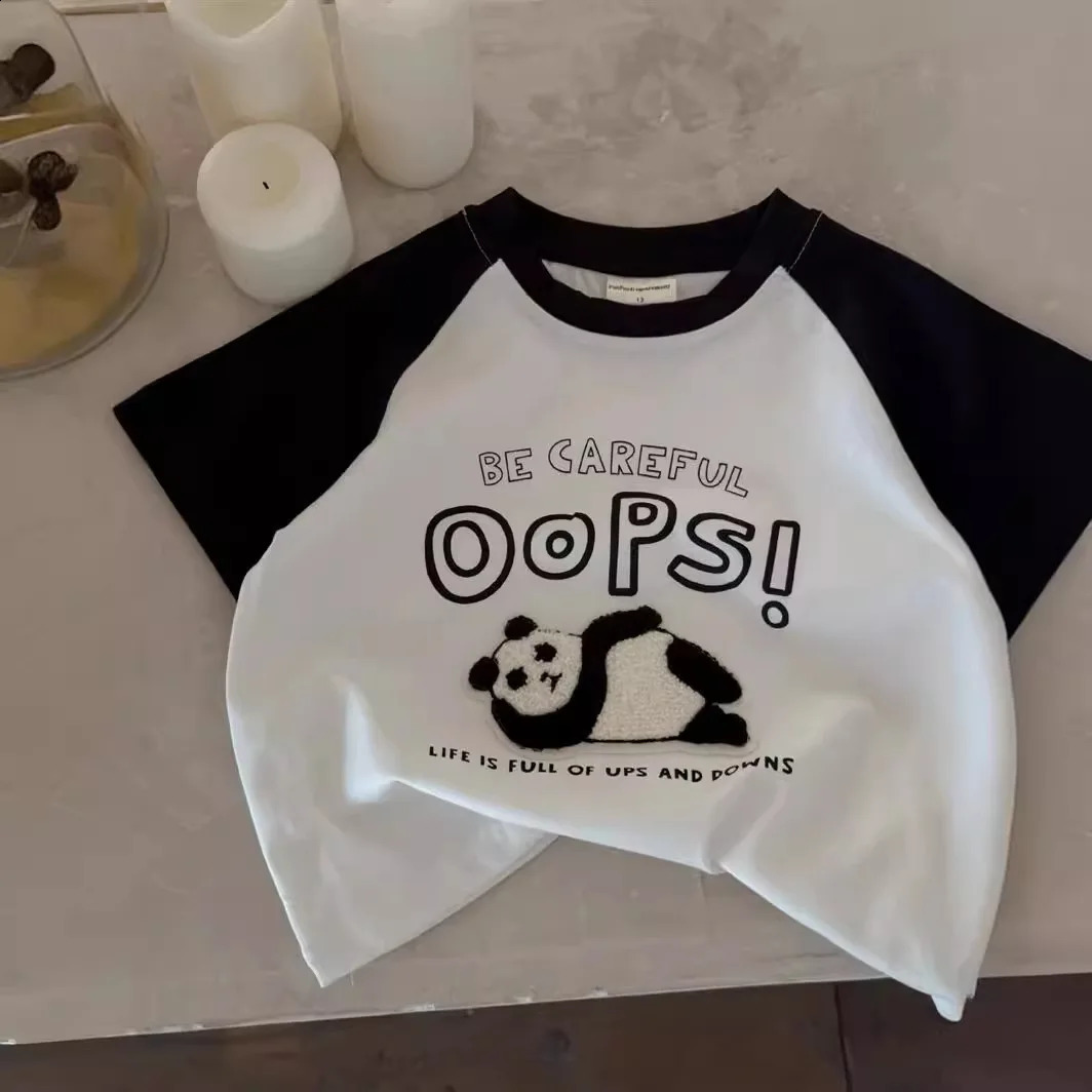 Pure Cotton Cartoon Boys T-shirts 2025 Summer Clothing Loose Fashion Boutique Childrens Wear Top Short Sleeve Tees Kids Clothes 250319