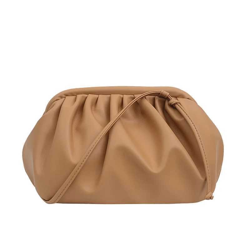 New Arrival Fashionable womens shoulder bag newly arrived cross shaped bag womens solid color pleated design womens bag mini zipper cloud bag T250318