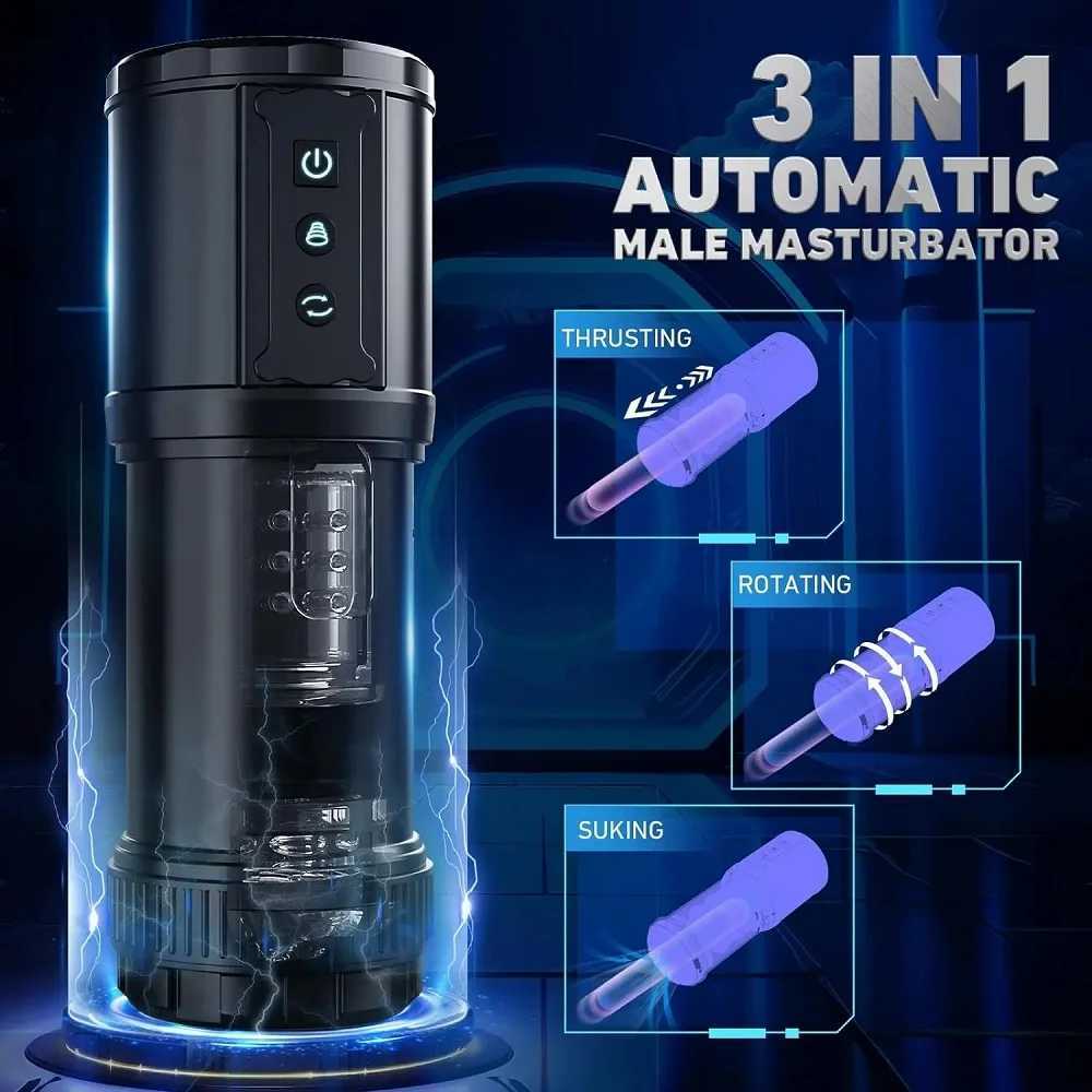 Automatic stimulation sucking rotating artificial vagina male masturbation pocket cat penis stimulation male adult sex toyXJ250319