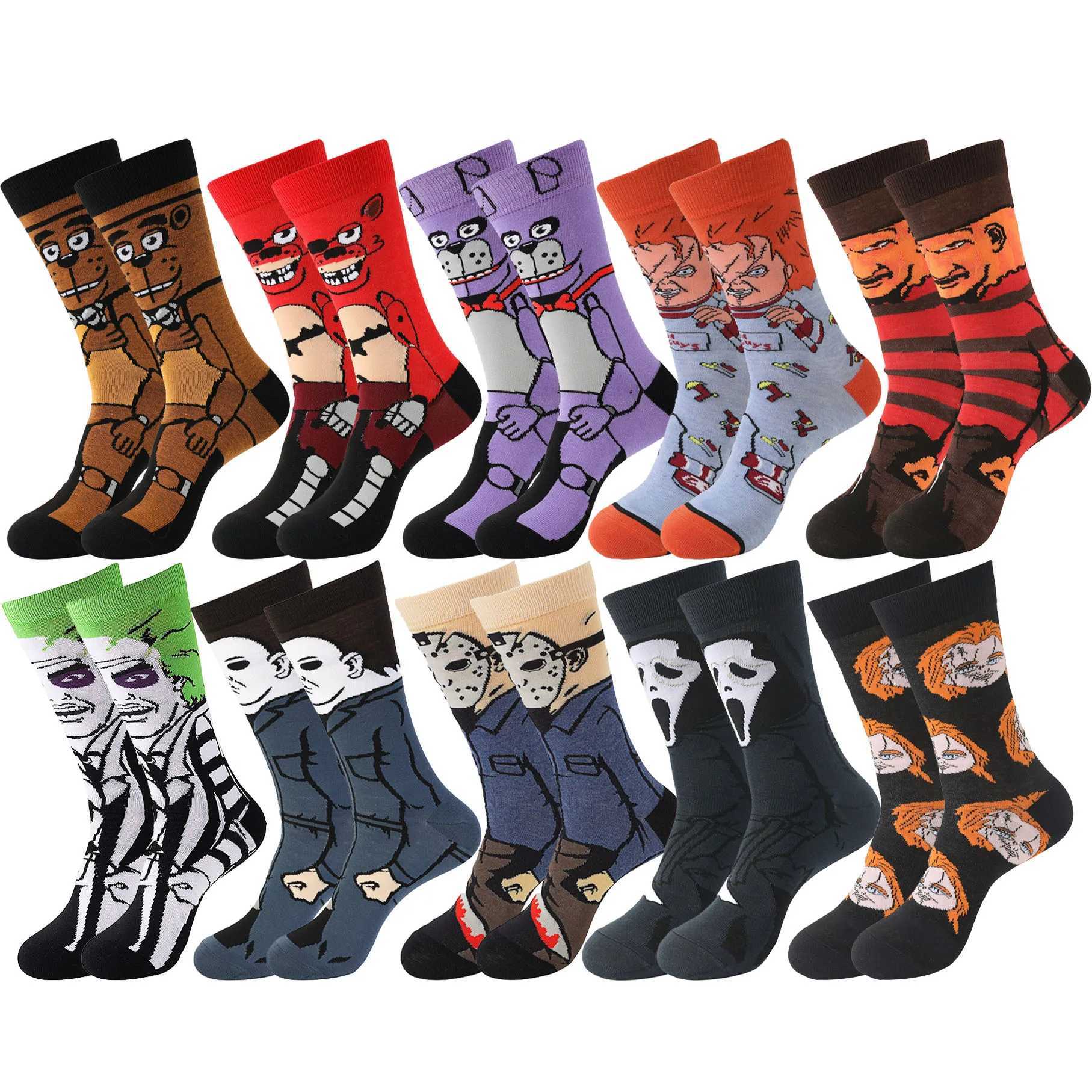 1 pair of cartoon anime game SOCKS crew SOCKS women Christmas Halloween novel fun happy crazy street skateboarding X250319