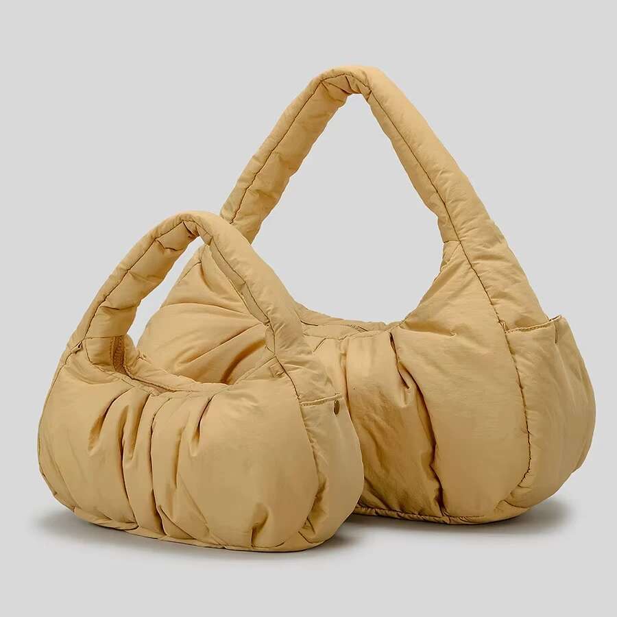 Hot Selg Fashion Winter Padded Small Puffy Handbag Light Weight Soft Cotton Puffer Women's Quilted Tote Bag For Ladies