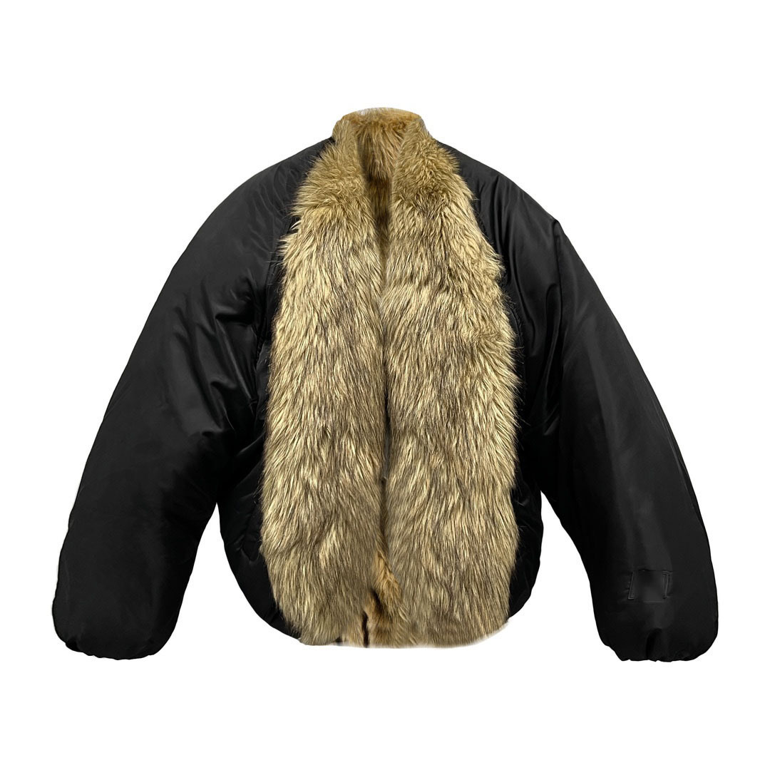 Winter 2024 V-neck long sleeved shirt with simulated fur inside, two sided windproof thick cape cotton jacket