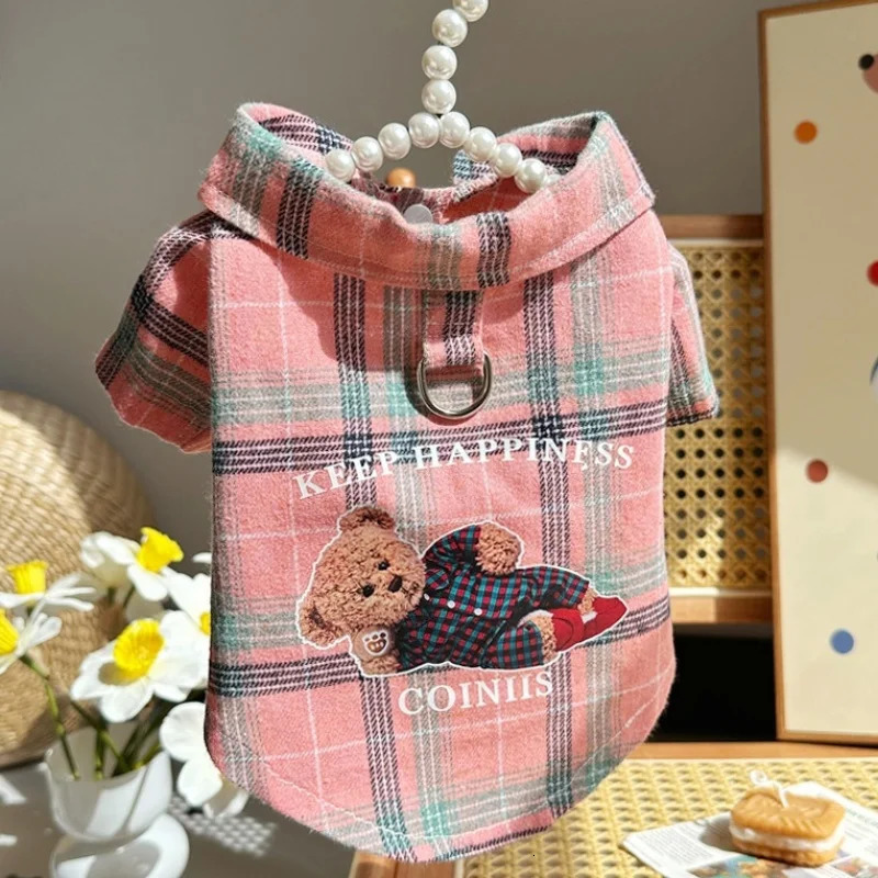 Autumn pet dog clothing classic plain weave dog shirt bear pattern puppy coat cute cat shirt pet sweater Chihuahua York clothing 250318