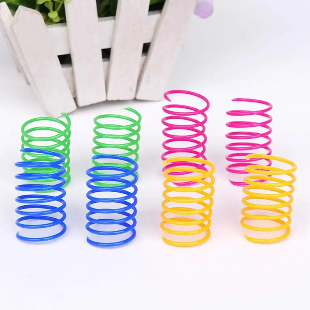 42Pcs Cat Spring Toy Spiral Interactive Indoor Colorful Plastic Coil 250312