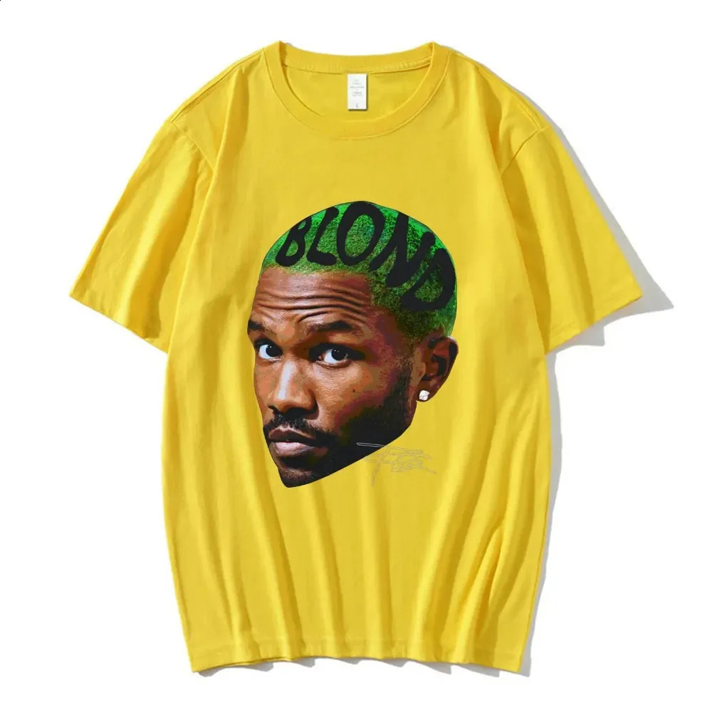 Frank Vintage Graphic T Shirt Blond Hip Hop Music Singer R B T-shirt Men Women Fashion Oversized Short Sleeve T-shirts 250313