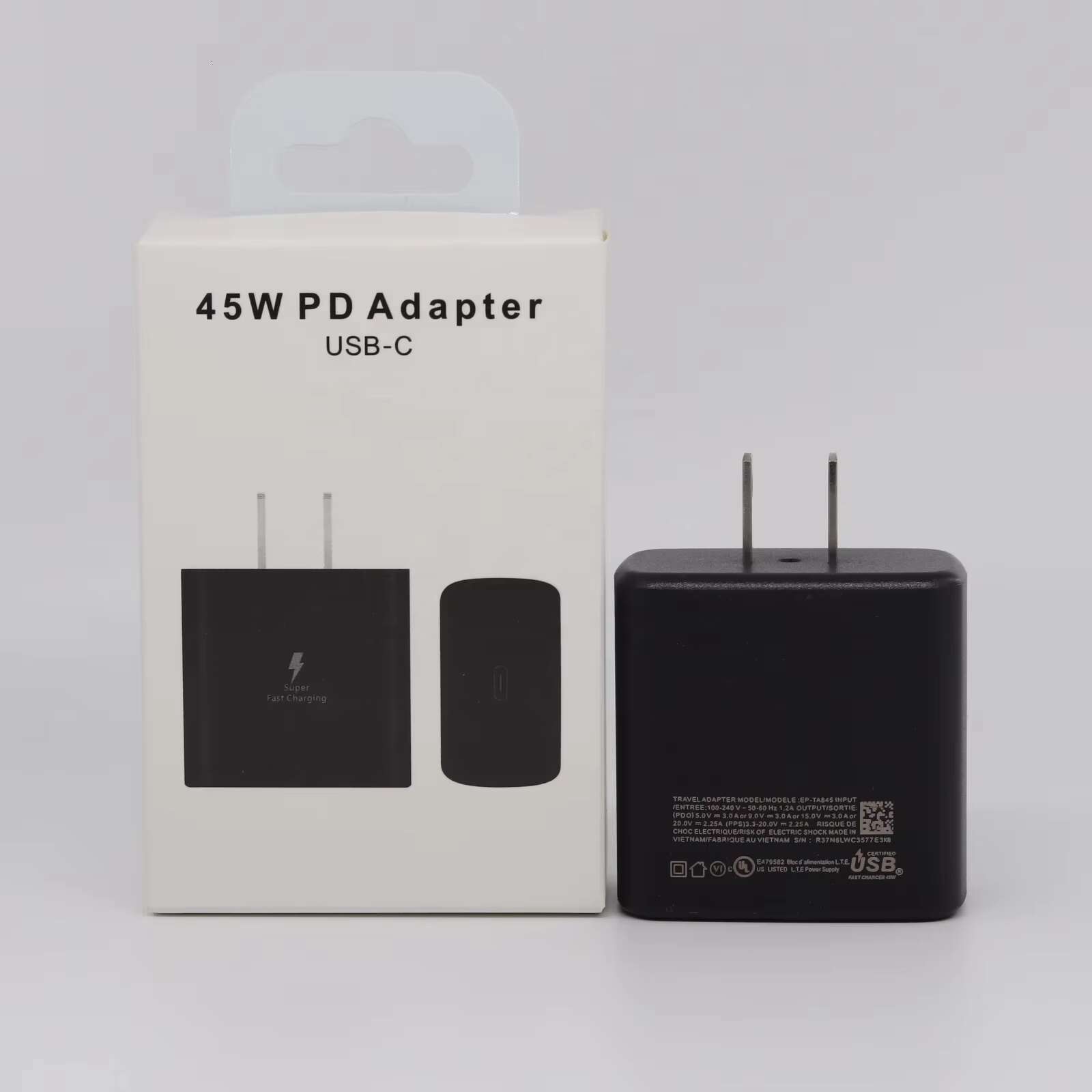 45W Super Charging USB Power Adapter PD 3.0 TYPE C Fast Charger for Samsung Galaxy Note 10/Note 20 S21 S22