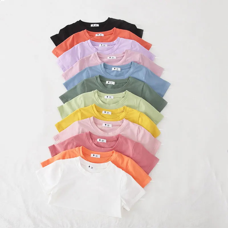 2-10Y Toddler Kid Baby Boys Girls Clothes Summer Top Short Sleeve Cotton T Shirt Loose Infant Basic Tee Childrens Tshirt Outfits 250319