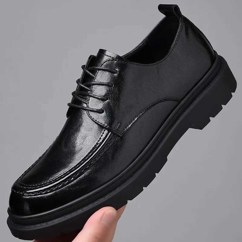 New Mens Business Casual Leather Shoes Soft soled Soft Leather Shoes Beanie Shoes Fashion Mens Shoes Fi Driving ShoesXJ250319
