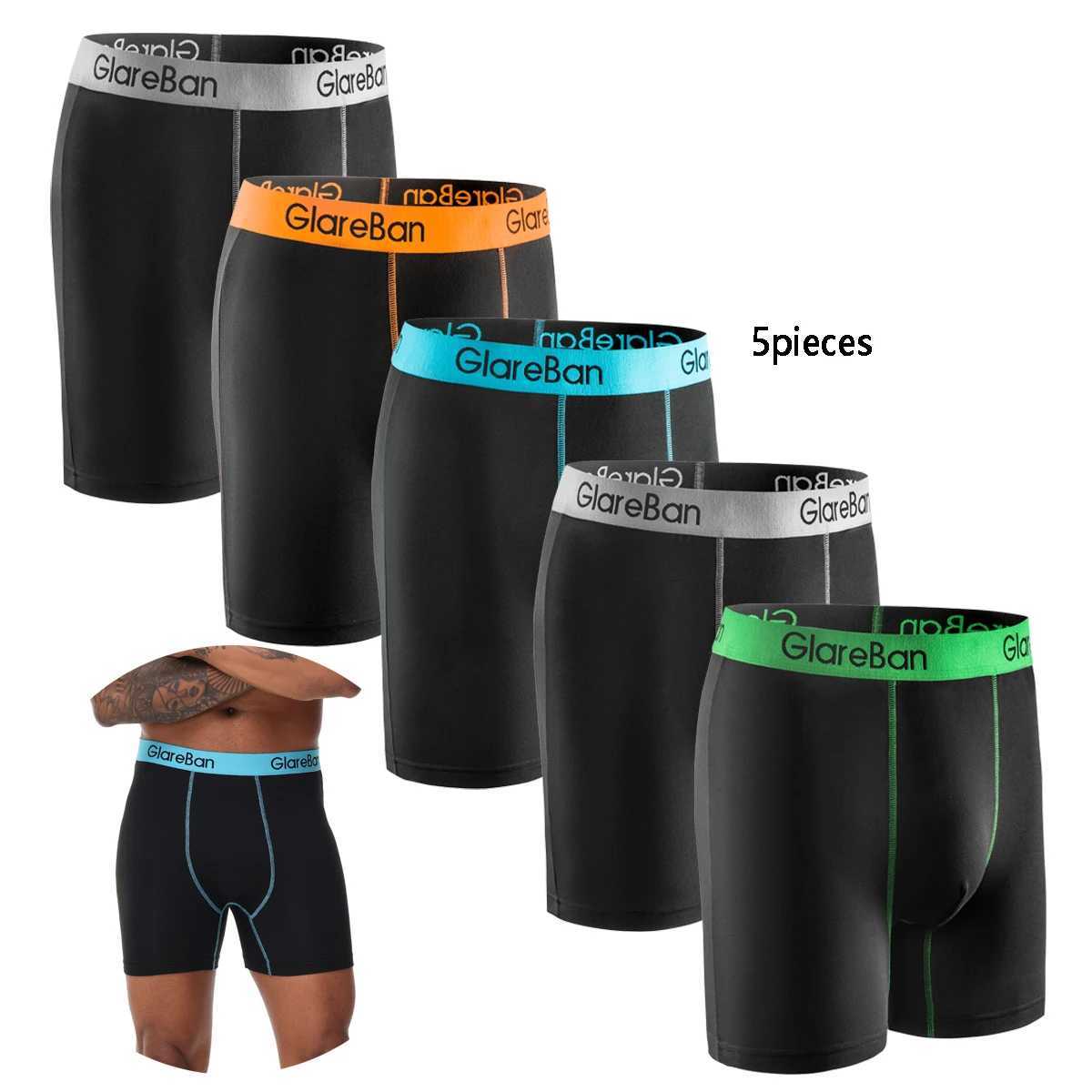 5pcs Pack Mid-Long Boxer Shorts Brand Briefs Style Men Panties Underwear Male And Underpants For Homme Luxury Set Box Slips X250319