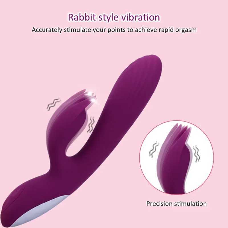 2in1 Rabbit Vibrator For Female Clitoral G Spot Stimulator Vaginal Nipple Massager Adult Dildos Masturbation Sex Toys For Women W250319